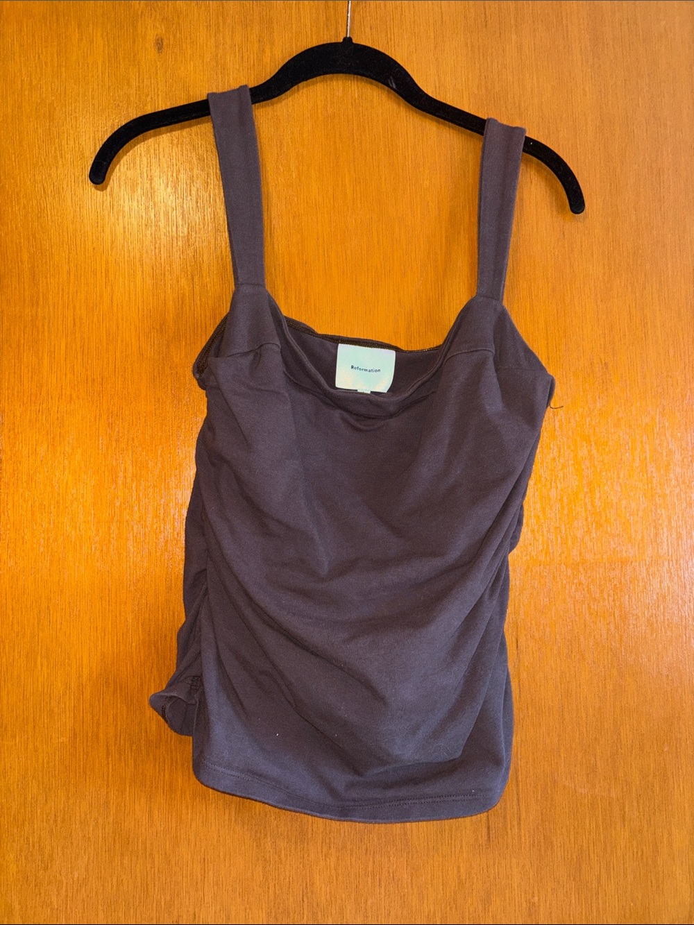 Reformation Dark Brown Square Neck Tank